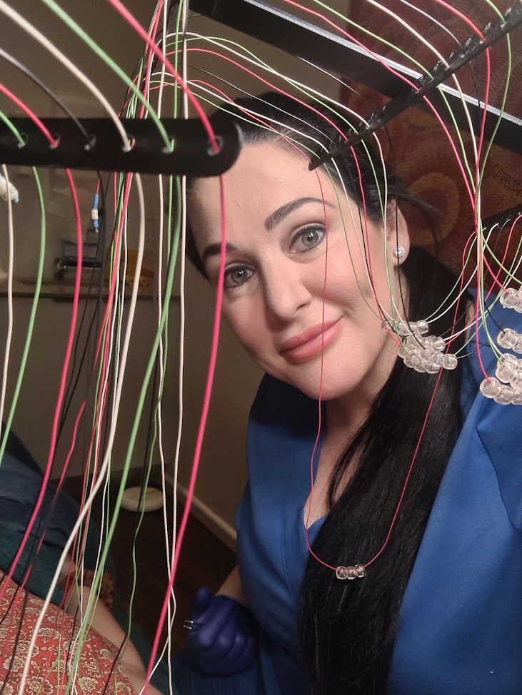 Katy Sullivan preparing multi-needle galvanic electrolysis at Advanced Body Image